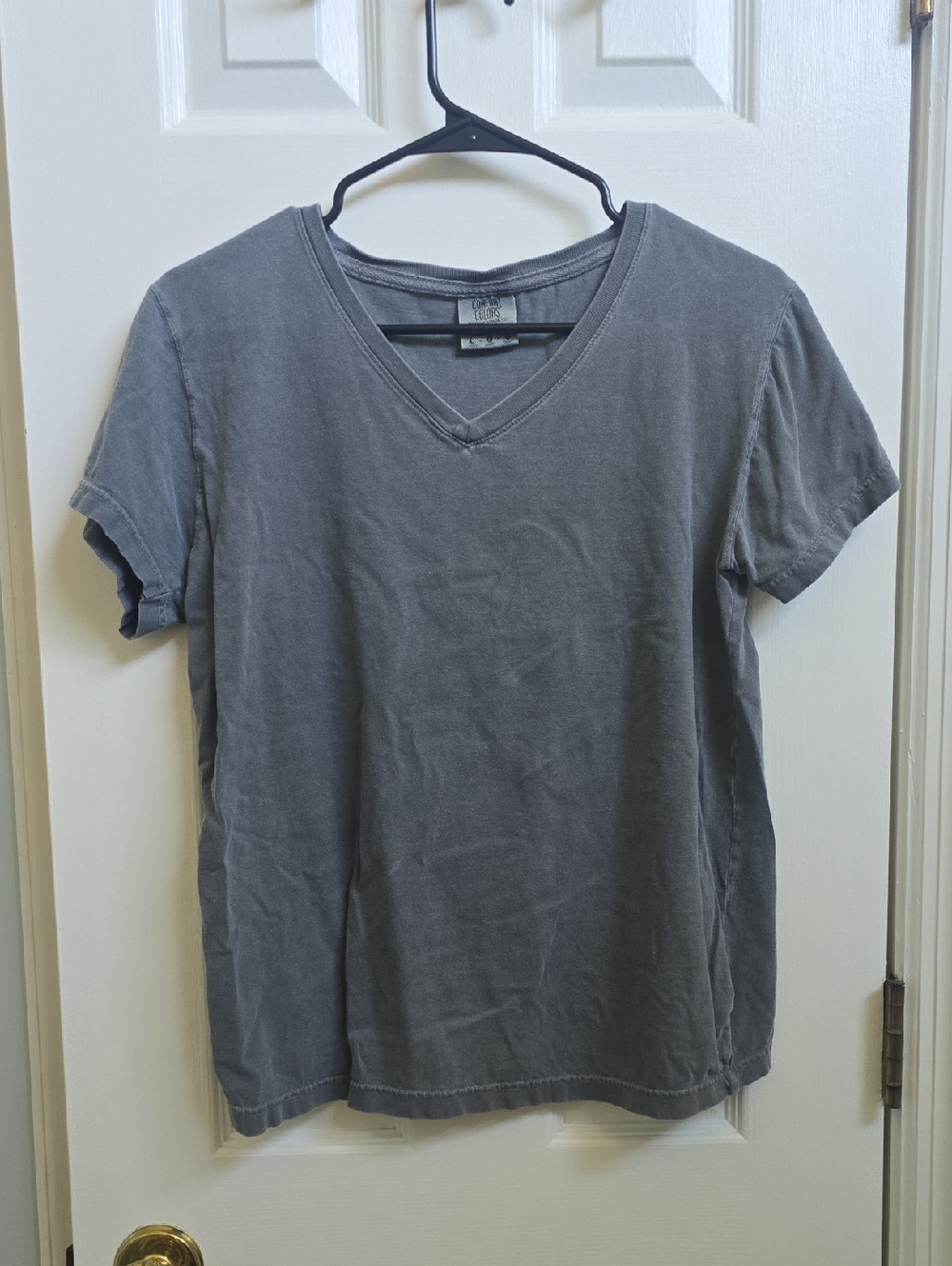 Gray V-Neck Short Sleeve Shirt